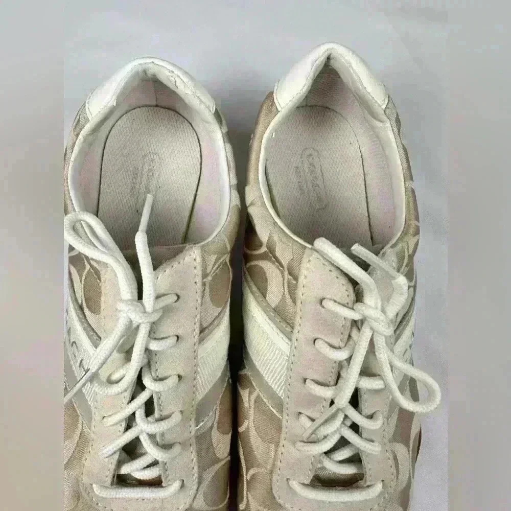 Coach Q582 Jayme Signature Shoes 8.5 Beige - Picture 2 of 8
